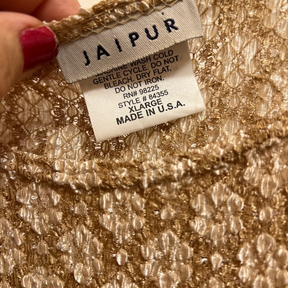 Jaipur Floral Embossed Design Gold with White Size XL NWT - Picture 4 of 7